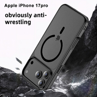 Coque magnétique givrée translucide mate antichoc de qualité militaire ultra-fine pour iPhone 17 Pro Max Air