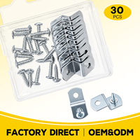 Clips d'offset en Z pour cadres photo, supports d'offset, quincaillerie de montage de cadres, vis, panneaux de toile pour œuvres d'art, panneaux de fond en bois, 28x10mm 1.2mm