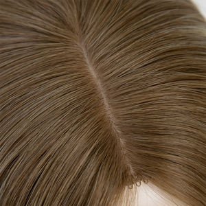 Ready to Ship 6*6 <b>Fishnet</b> Topper Natural Human Hair Topper for Women One Donor Cuticle Aligned Silk Top Base Russian Hair - Product Image 4