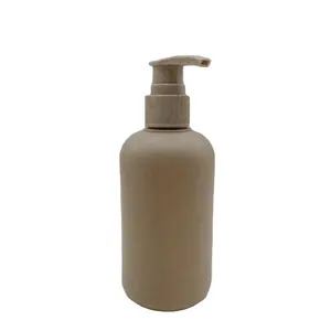 Logo stampa eco-friendly biodegradabile paglia di grano bottiglia di colore naturale colore personalizzato con testa bianca pompa pompa nera fli
