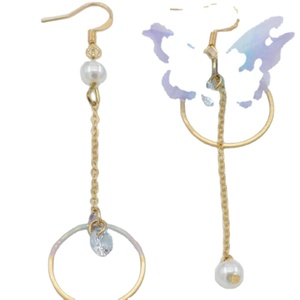 2020 asimétrico mariposa pendientes anillos pendientes circón - Product Image 3