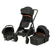 Poussette double tandem pliable 3 en 1 pour jumeaux, avec nacelle et landau, pour nouveau-né, bébé et tout-petit