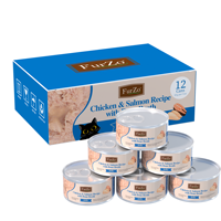 FurZo Fournisseur Professionnel 85G Aliment Humide pour Chat en Conserve, Riche en Protéines, Sans Céréales, Saveur Poisson, Gelée, Pour la Santé de la Peau et du Pelage