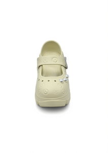 Zoccoli con Plateau e Perle Stile Mary Jane Estivi per Donne e Ragazze, Morbidi e Leggeri, Punta Chiusa, Suola in EVA, Tomaia in Plastica - Product Image 1