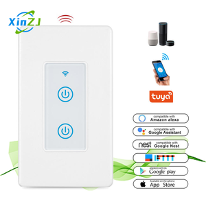 XZJ Huidige Waterdichte PC Materiaal <span class=keywords><strong>3</strong></span>-weg US Smart Home Smart Life App <span class=keywords><strong>2</strong></span>.4GHz WiFi Spraakgestuurde Slimme Lichtschakelaar 10A Max - Product Image 1