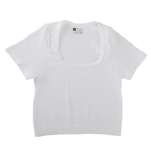 #689 di fabbrica su misura estate elasticizzato Crop Top attillato a vita bassa americana Hot Girl Slim Fit t-shirt a maniche corte da <span class=keywords><strong>donna</strong></span> - Product Image 6