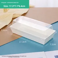 50 pièces blanc boîte de papier Transparent pour jaune d'oeuf pâtisserie Dessert gâteau bouffée beignet enneigé Mooncake emballage pour la nourriture