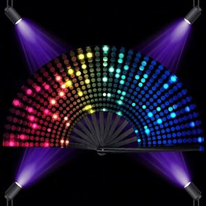 Abanico de Mano Plegable de Bambú con Diseño Reflectante UV de Alta Calidad para Fiestas y Eventos - Product Image 1