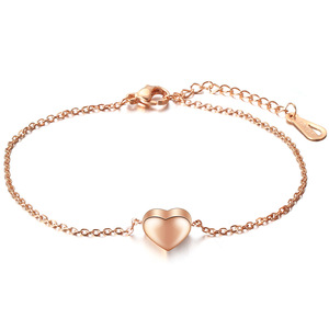 Bracelet avec pendentif en forme de cœur, 11 mm, acier inoxydable 304 poli, bijoux unisexes, cadeau - Product Image 5