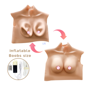 Formes de poitrine gonflables en silicone LGBTQ DIY pour cosplay homme-femme et travestissement, avec coupelles de poitrine interchangeables à faire soi-même - Product Image 1
