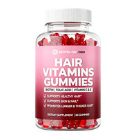 Marque privée Supplément vitaminique Vitamines A & D Cheveux sains Ours Biotine Vitamines gommes pour la croissance des cheveux
