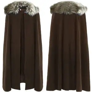 Minthson uomo s Costume medievale mantello invernale collo di pelliccia Larp Cosplay cappotto di alta qualità gotico mantello da donna