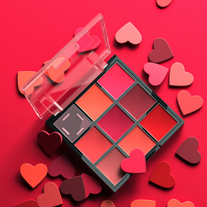 Paleta de cosméticos labiales personalizada, sin logotipo, 9 colores - Product Image 1