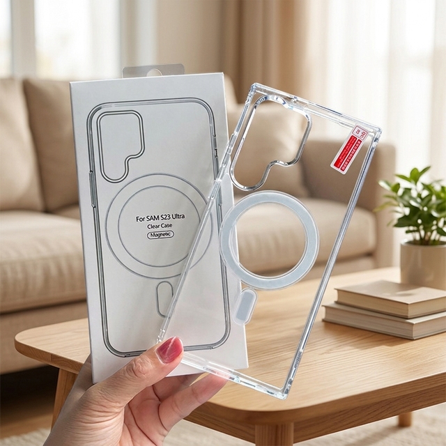 TPU Acrylic Phone Case Clear Magnetic Wireless Charging Shockproof Cover for Samsung OEM ODM Manufacturer China