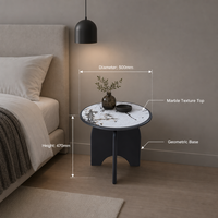 Table basse en marbre durable et écologique au design minimaliste italien moderne, ensemble de table d'appoint pour canapé en acier inoxydable pour salon