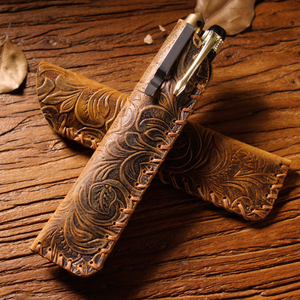 文房具 クリエイティブ レトロ ペンケース ペン保護カバー ヴィンテージ 筆箱 繊細な花柄彫刻 ペンシルケーススリーブ - Product Image 4