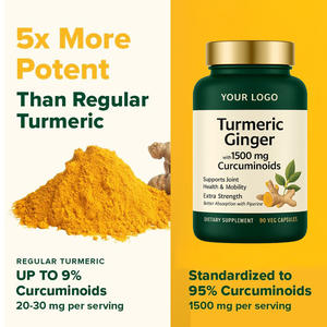 पेशेवर ग्रेड वयस्क हल्दी अदरक कैप्सूल 1500 मिलीग्राम 95% क्यूमिननॉइड एंटीऑक्सिडेंट लाभ आईएसओ प्रमाणित उत्पादन - Product Image 3
