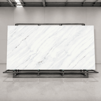 Dalles de sol en pierre frittée blanche Panda de 12 mm d'épaisseur, 1600x3200, pour mur de fond de salle à manger, antidérapantes