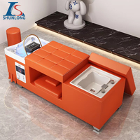 Fauteuil de lavage professionnel pour salon de coiffure avec circulation d'eau et vapeur, idéal pour pédicure et massage