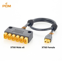 Câble de connecteur de charge solaire 6 ports XT-60, interface 6x mâle vers femelle pour équipement d'alimentation extérieur, stockage de batterie, énergie