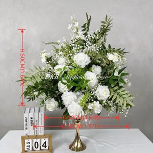 DKB Bola de Flores Artificiales de Seda para Decoración de Bodas, Bola de Rosas para Centros de Mesa, Bola de Rosas Blancas para Decoración - Product Image 2