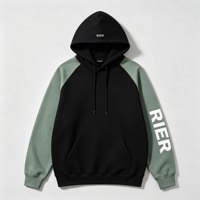 Sweat à capuche color block 280-320GSM certifié éco-responsable 100% coton peigné en tissu éponge pour l'extérieur et la ville