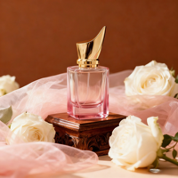 Flacons de parfum en verre transparent carrés personnalisables de 30 ml avec bouchon à vis et pulvérisateur
