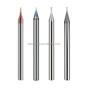 0.1mm 0.2mm 0.3mm 0.5mm 0.6mm <span class=keywords><strong>Micro</strong></span> fraise en bout avec embout CNC 2 cannelures Hrc55 Hrc65 Hrc60 carbure <span class=keywords><strong>Micro</strong></span> boule nez fraise en bout plat - Product Image 4
