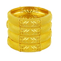 Pulseras de Aleación de Zinc Chapadas en Oro, Estilo Novia de Dubái, Joyería Ligera de Lujo para Mujer, Oro Arena para Bodas