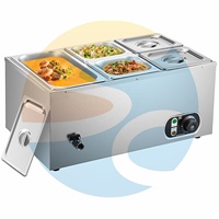 SHUANGCHI Gewerblicher Elektrischer Edelstahl-Suppenwärmer 15L 110/220V Tisch-Bain-Marie für Restaurant Buffet Hotel