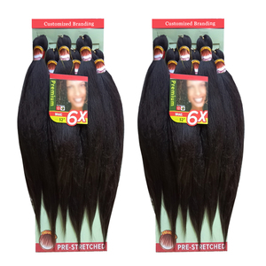 Paquete <span class=keywords><strong>de</strong></span> 6 Extensiones <span class=keywords><strong>de</strong></span> <span class=keywords><strong>Cabello</strong></span> Sintético Afro Yaki Jumbo Preestirado <span class=keywords><strong>de</strong></span> Alta Calidad, 52 Pulgadas, 500g, para <span class=keywords><strong>Trenzas</strong></span> Ombre, Gran Stock Disponible - Product Image 4