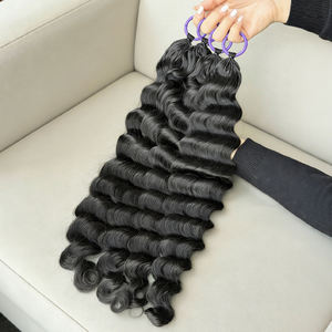 Extensiones de Cabello Humano Natural Negro, Ondulado y con Ondas Profundas, 100% Sin Procesar, para Trenzado y Crochet, para un Peinado Rápido - Product Image 2