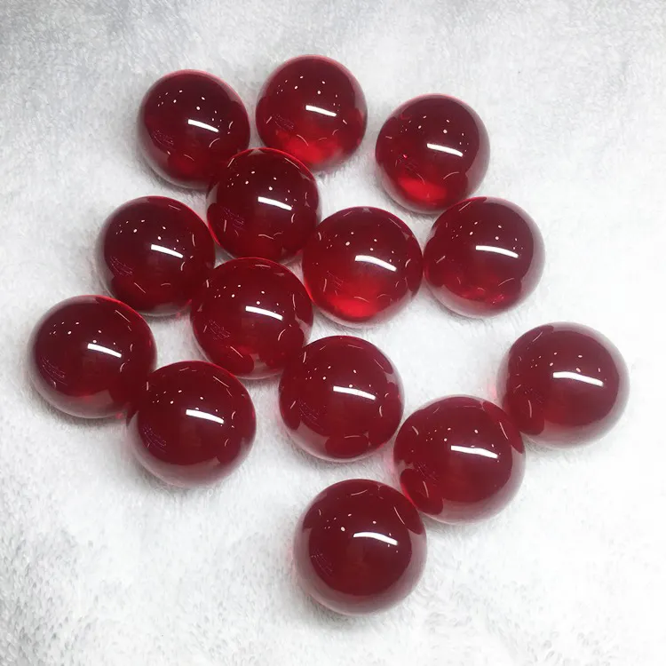 Bolas redondas de rubí rojo personalizadas, esferas de rubí sintético de corindón, 20mm