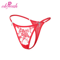 Culottes Femmes Dentelle Maille Cristal Nœud Noir/Rouge Taille M-3XL Vente en Gros, Sous-Vêtements Sexy Culotte String Fantaisie Sexy Chaud pour Dames