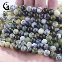 Zhe Ying 6mm 8mm 10mm runde natürliche grüne Opal perlen Kristall lose Edelstein grüne Opal perlen