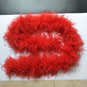 Usine Vente Directe Pas Cher Coloré bouclés 6 plis Moelleux Autruche garniture <span class=keywords><strong>Boa</strong></span> De Plumes pour la décoration de costume - Product Image 5