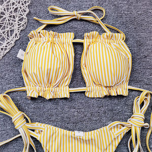 Nueva llegada <span class=keywords><strong>Bikini</strong></span> Bandeau con rayas y estampado de Paisley Técnica de ganchillo hecha a mano Bokong colombiano sexy-Personalizado o al por mayor - Product Image 5