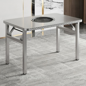 Foldable Stainless Steel Custom Cutouts <b>Table</b> <b>Folding</b> Charcoal Stove Induction Cooker Square <b>Round</b> Dining <b>Tables</b> <b>TABLE</b> Fold & Cu - Product Image 1