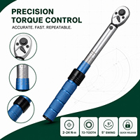 Juego de Llaves Dinamométricas Preestablecidas de 1/4 de Pulgada, 2-24 Nm, 72T, con Trinquete Reversible CR-V, Kit de Reparación Automotriz, OEM, ODM, Directo de Fábrica