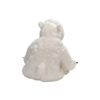 Peluche réaliste d'ours polaire assis, animal en peluche d'ours arctique blanc avec patte brodée, mascotte personnalisée