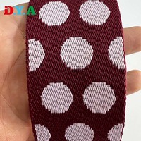 Ruban Jacquard à Pois en Polyester Tissé Plat à Prix de Gros, Sangle à Motif Personnalisé pour Sac à Dos, Sac et Ceinture de Bagage