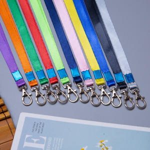 Großhandel einfarbig 1cm breites Lanyard mit drehbarem Haken bestückt Polyester Blank Lanyard für Ausstellungen und Veranstaltungen - Product Image 5