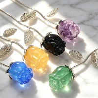 Fleur de cristal rose sculptée en pierre naturelle de guérison, tendance mode pour la décoration intérieure - Vente en gros Buildful