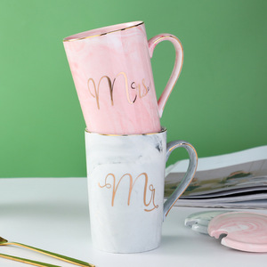 Мраморная керамическая парная чашка, китайский подарок, свадебные розовые возвращенные подарочные кружки, коробка для предметов, роскошная кружка, набор подарков для свадьбы - Product Image 5