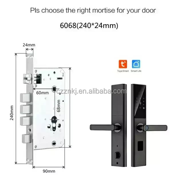 Chenzhuo Z13V Smart Fingerprint Door Lock Aluminum Alloy WiFi Tuya App Memory Card Wood/Aluminum/Steel Door Office High Security · image 7