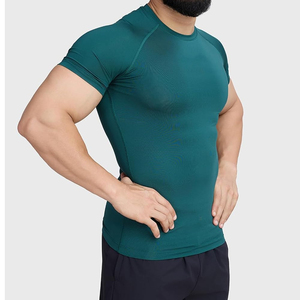Wholesale Custom Sublimation <b>Men</b> Shorts Sleeve <b>Compression</b> <b>Shirt</b> New Polyester Spandex Quick Athletic <b>Compression</b> <b>Shirts</b> - Product Image 3