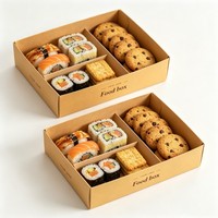 Vente en gros de boîtes à sushi à emporter, boîtes d'emballage de haute qualité pour le déjeuner, boîtes à sushi et à biscuits avec impression numérique