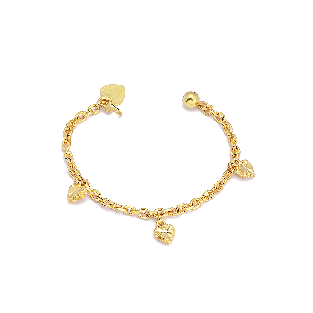 JXX Women Bracelet Charm - 24K Gold Plated Cuban Chain