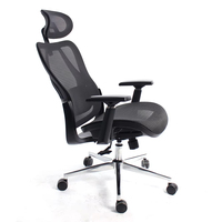 Chaise de bureau à dossier haut en maille avec appui-tête réglable et accoudoirs en T pour le travail sur ordinateur et la configuration de jeux