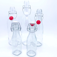 Bouteille d'eau en verre souple transparente avec clip de fermeture / Style spécial hermétique 500 750 1000ml Contenant de boisson à ouverture basculante